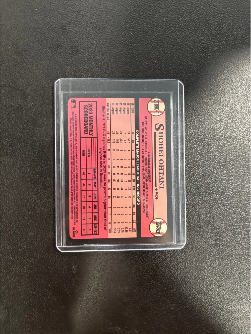 2024 Topps Chrome Shohei Ohtani 2023 Monthly Scoreboard Mojo Refractor Baseball/ - Picture 2 of 5